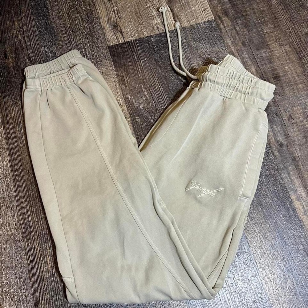 YoungLA cream joggers  Size M
